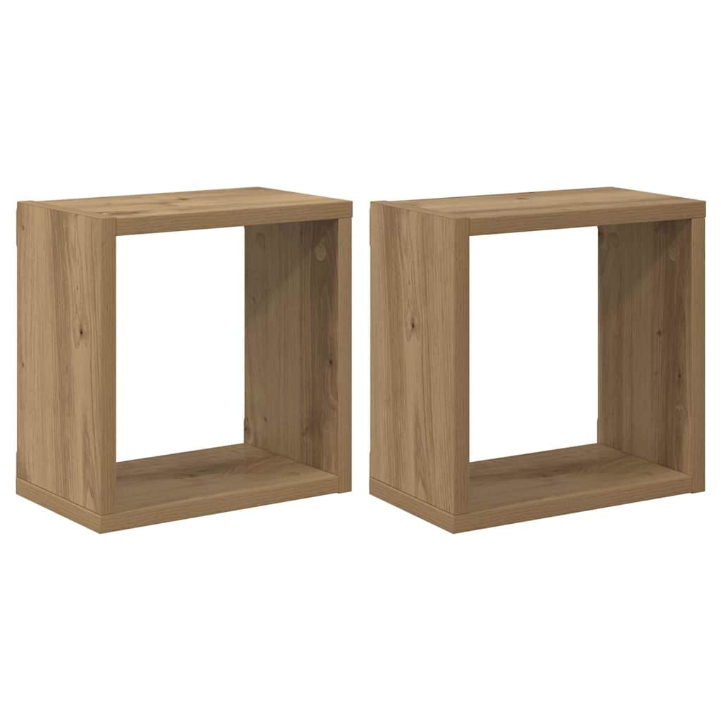 Vegghyller Veggmontert 2 pcs Artisan Eik Konstruert tre