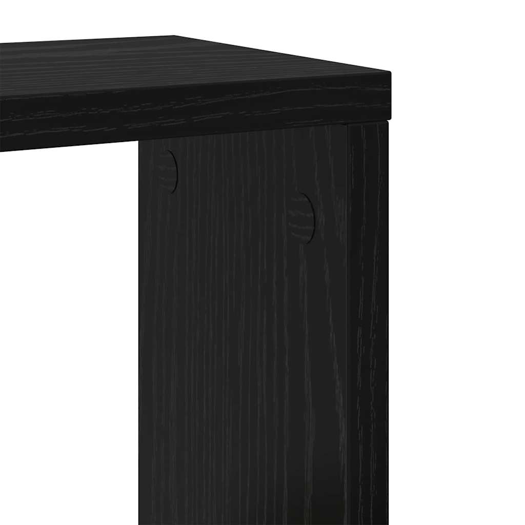 Vegghyller med hylle Veggmontert 2 pcs Svart Eik Konstruert tre