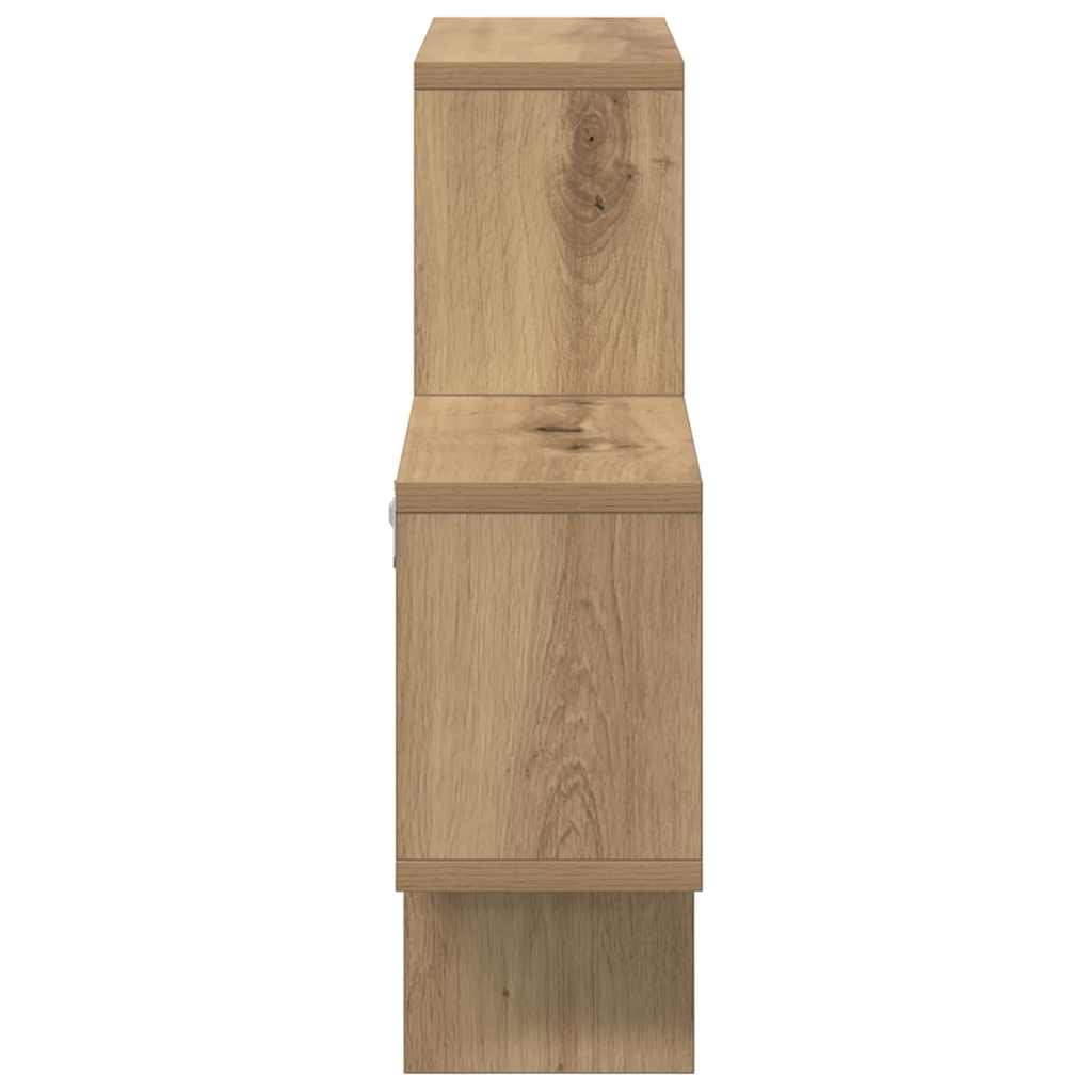 Vegghylle med hylle artisan eik 82 x 15 x 51 cm Konstruert tre vidaXL