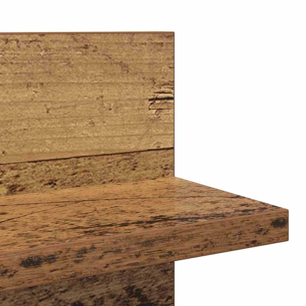 Vegghylle 2 pcs Gamle tre 80 x 11,5 x 18 cm Konstruert tre
