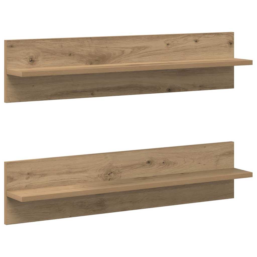 Vegghylle 2 pcs Artisan Eik 80 x 11,5 x 18 cm Konstruert tre
