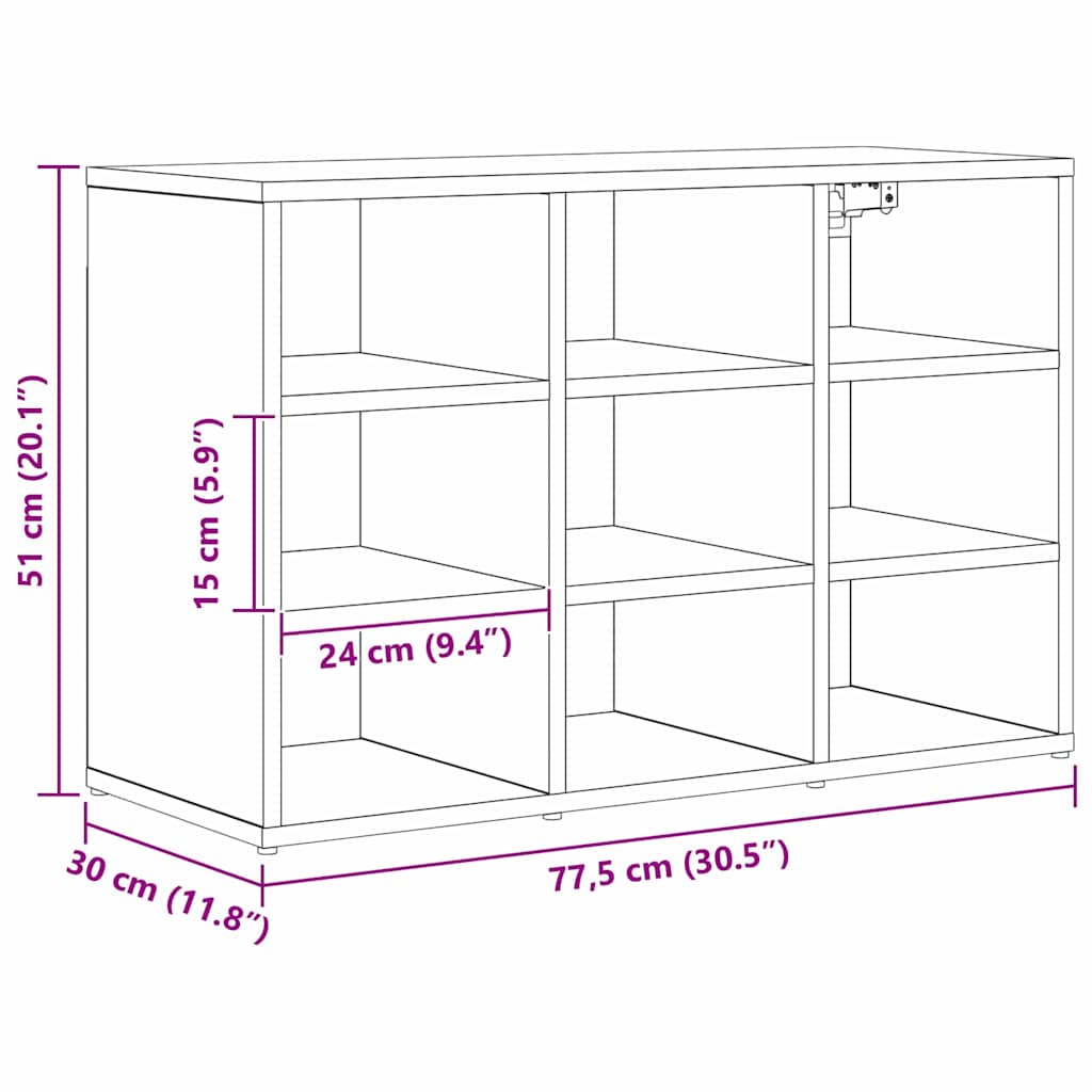 Sko Skap 77,5 x 30 x 51 cm Konstruert tre Artisan Eik