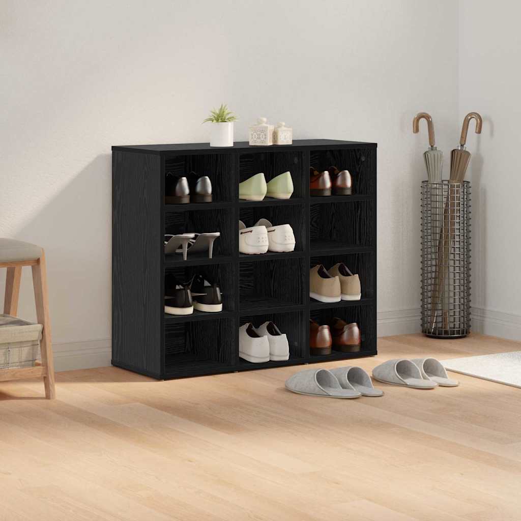 Sko Skap med hylle Svart Eik 77,5 x 30 x 67 cm Konstruert tre