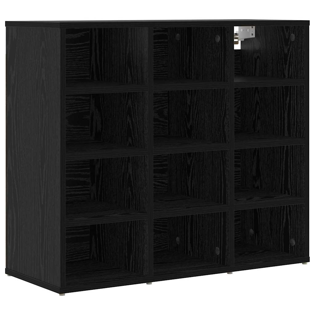 Sko Skap med hylle Svart Eik 77,5 x 30 x 67 cm Konstruert tre