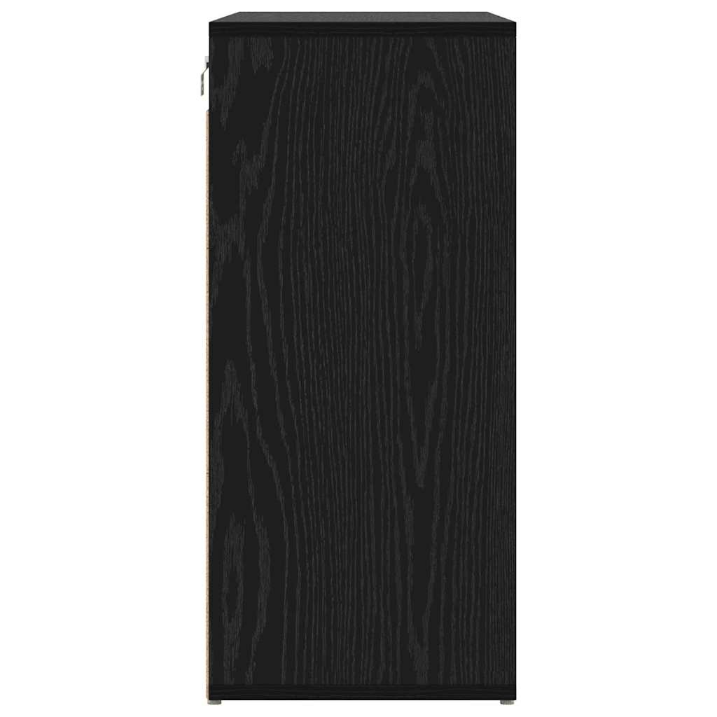 Sko Skap med hylle Svart Eik 77,5 x 30 x 67 cm Konstruert tre