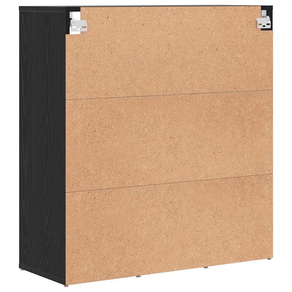 Sko Skap med hylle Svart Eik 77,5 x 30 x 83,5 cm Konstruert tre