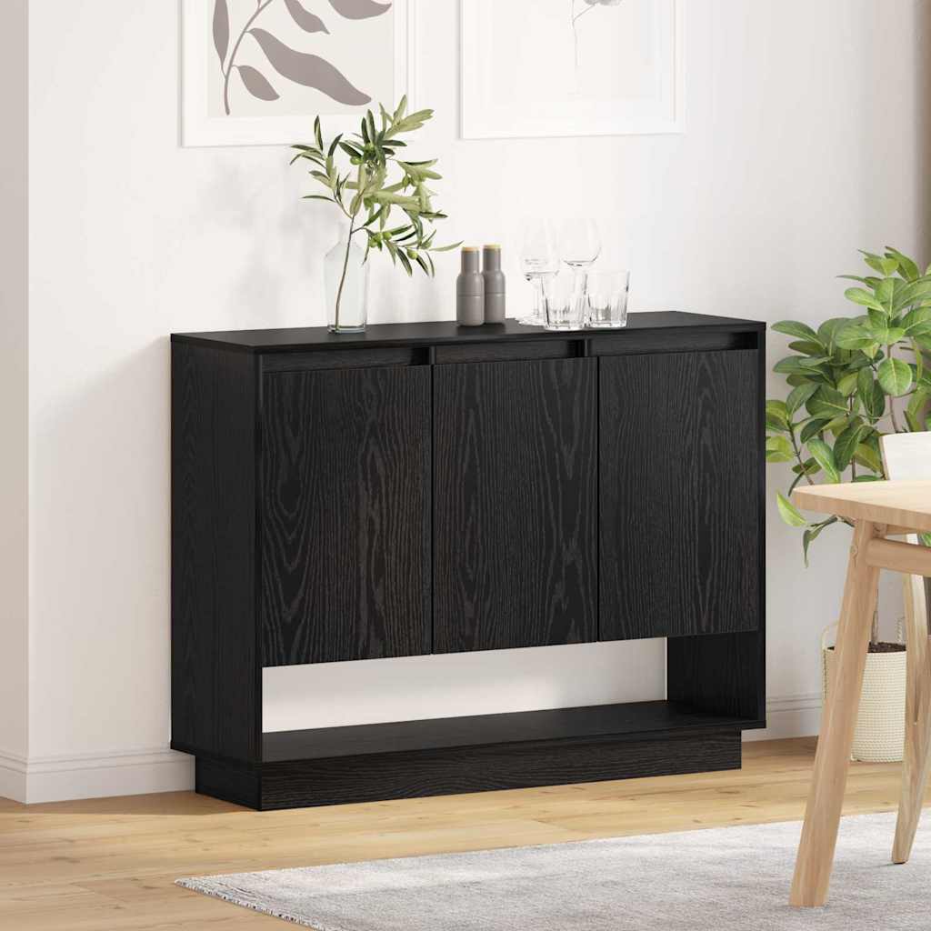 Serviesskap Svart Eik 97 x 29 x 75 cm Konstruert tre