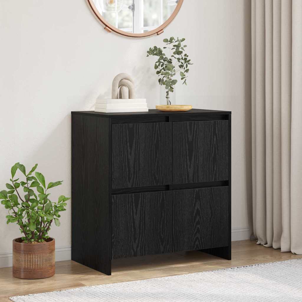 Serviesskap Svart Eik 70 x 41 x 75 cm Konstruert tre