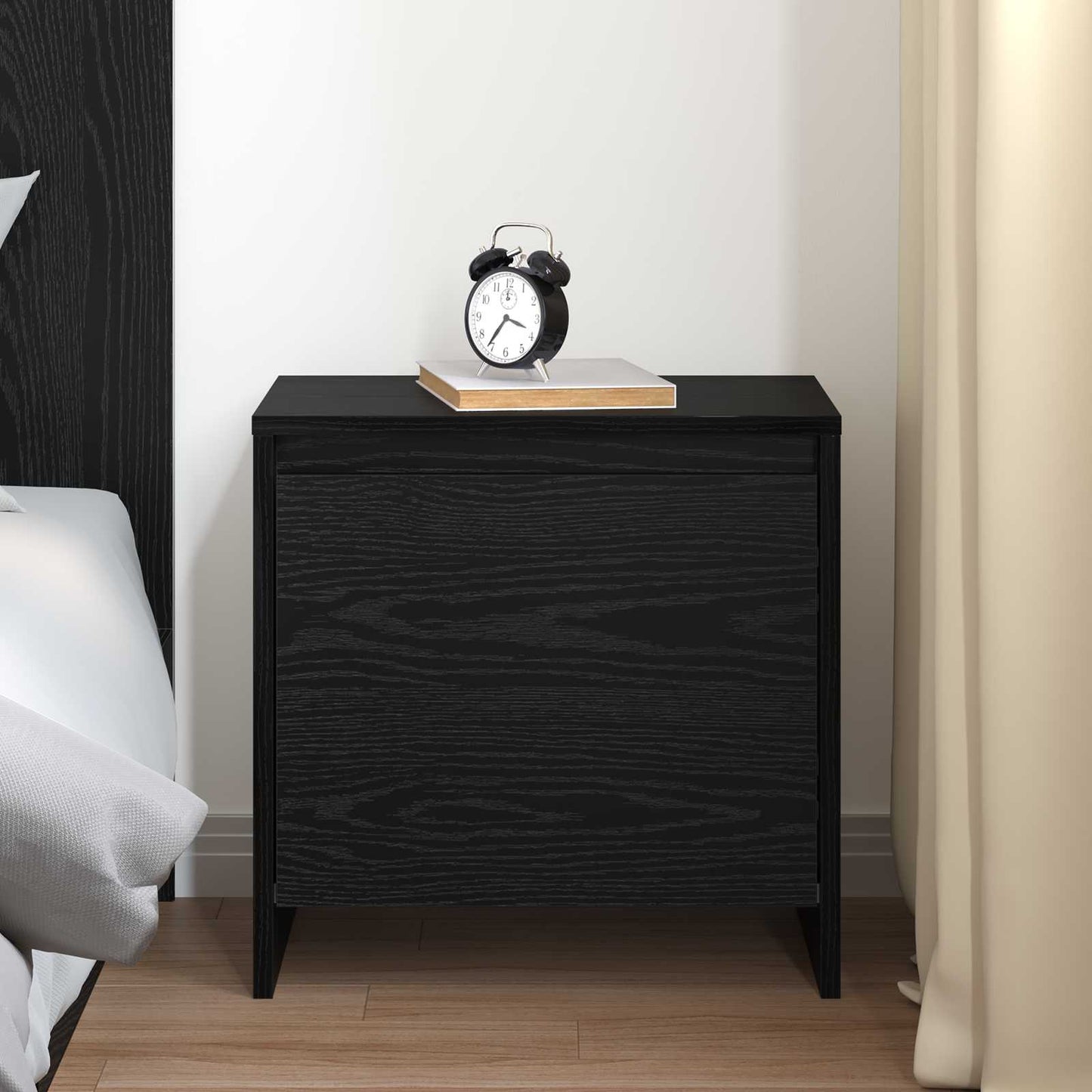 Nattbordskap Svart Eik 45 x 34 x 44,5 cm Konstruert tre