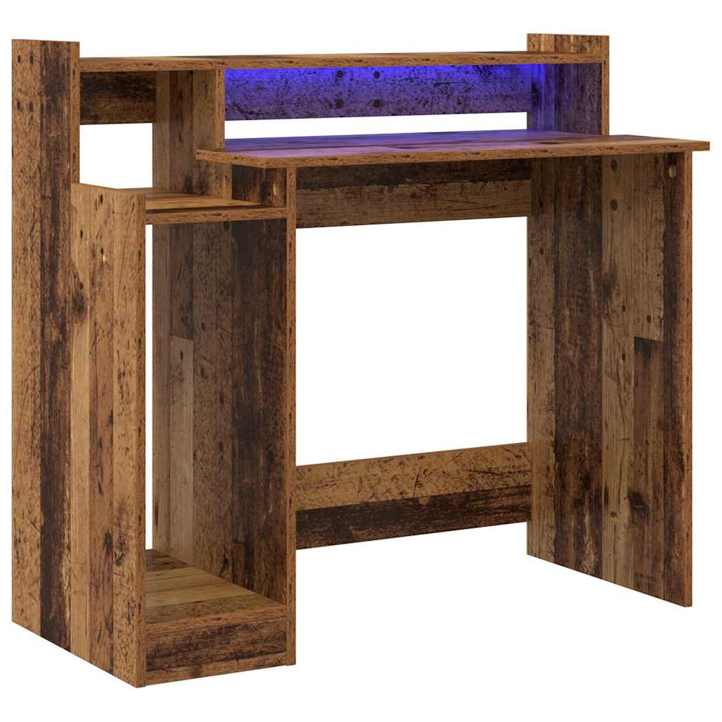 Skrivebord med hylle Gammelt tre 97 x 45 x 90 cm Konstruert tre