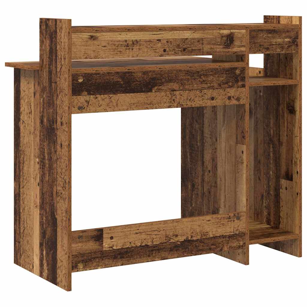 Skrivebord med hylle Gammelt tre 97 x 45 x 90 cm Konstruert tre