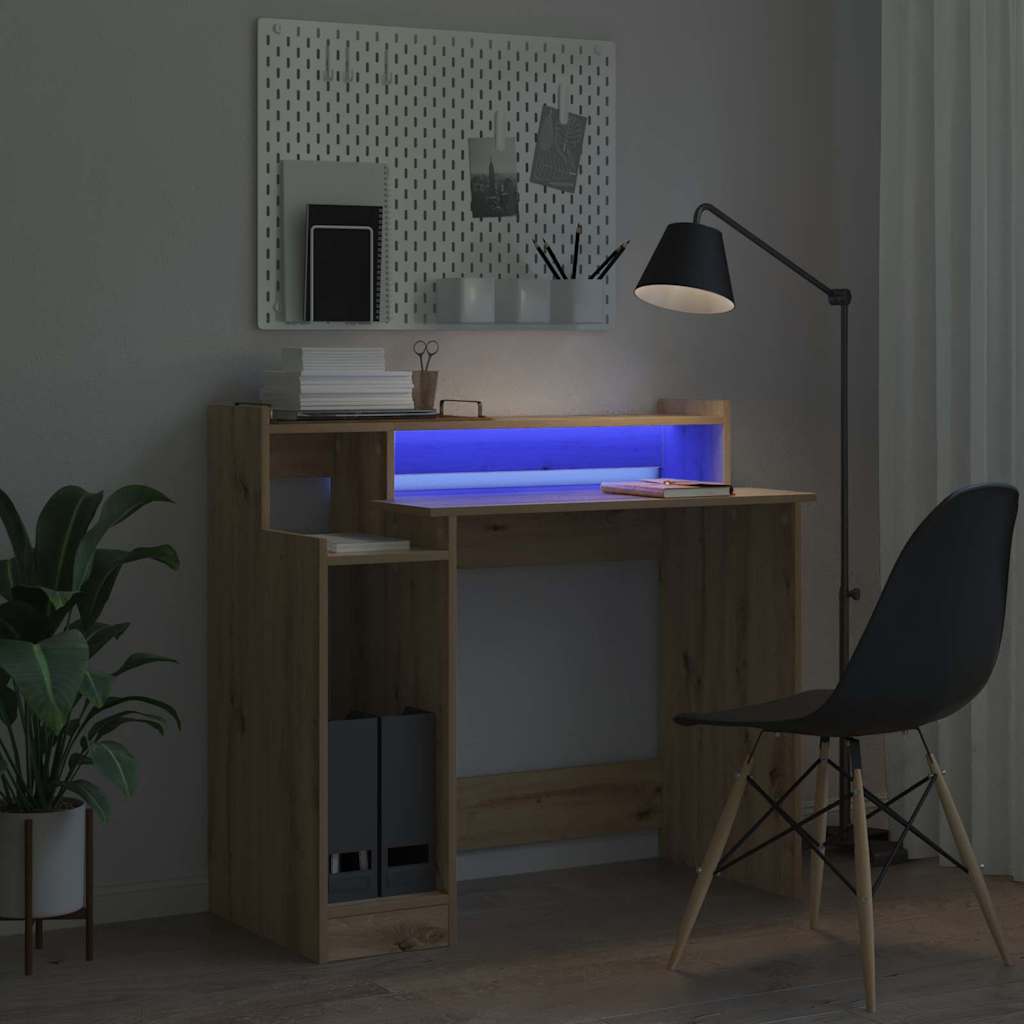 Skrivebord med hylle Artisan Eik 97 x 45 x 90 cm Konstruert tre