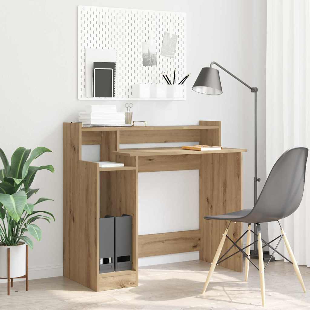 Skrivebord med hylle Artisan Eik 97 x 45 x 90 cm Konstruert tre
