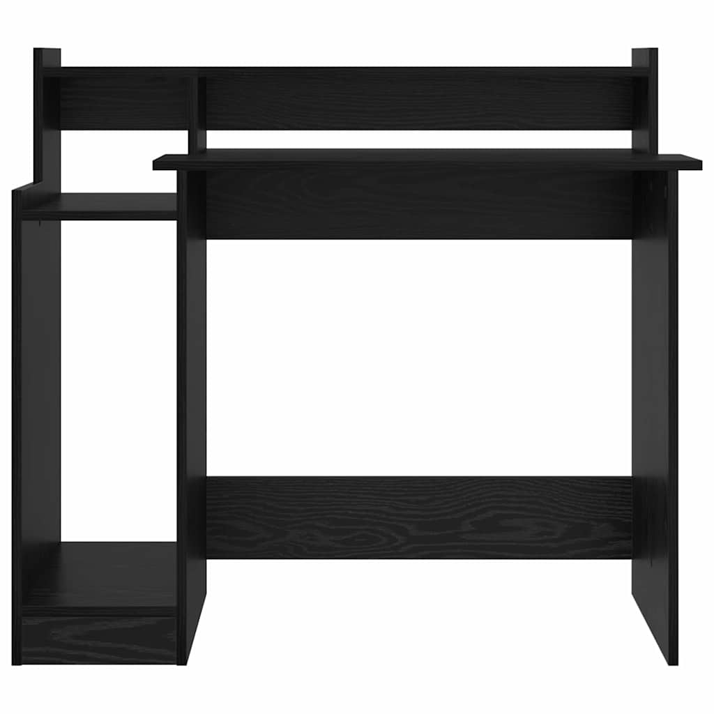 Skrivebord med hylle Svart Eik 97 x 45 x 90 cm Konstruert tre