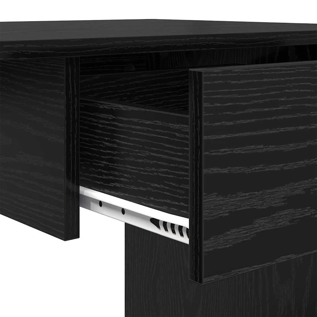 Skrivebord med skuff Svart Eik 100 x 50 x 76 cm Konstruert tre