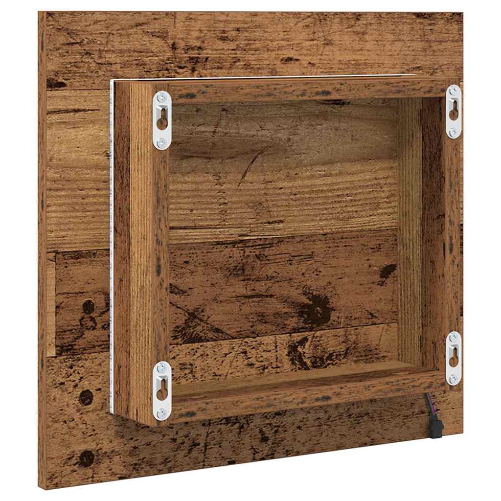LED Badevindu Gamle tre 40 x 37 x 8.5 cm Konstruert tre