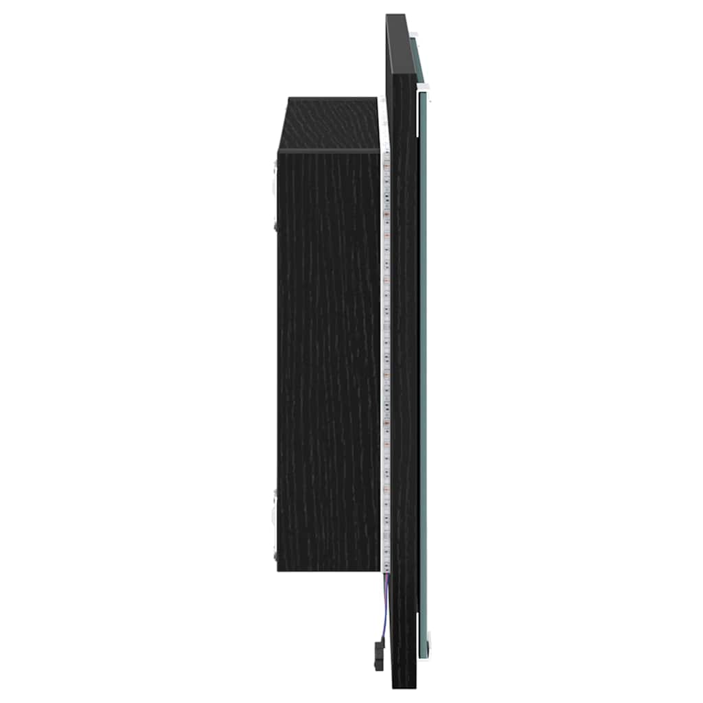 LED Badevindu Svart Eik 40 x 37 x 8.5 cm Konstruert tre