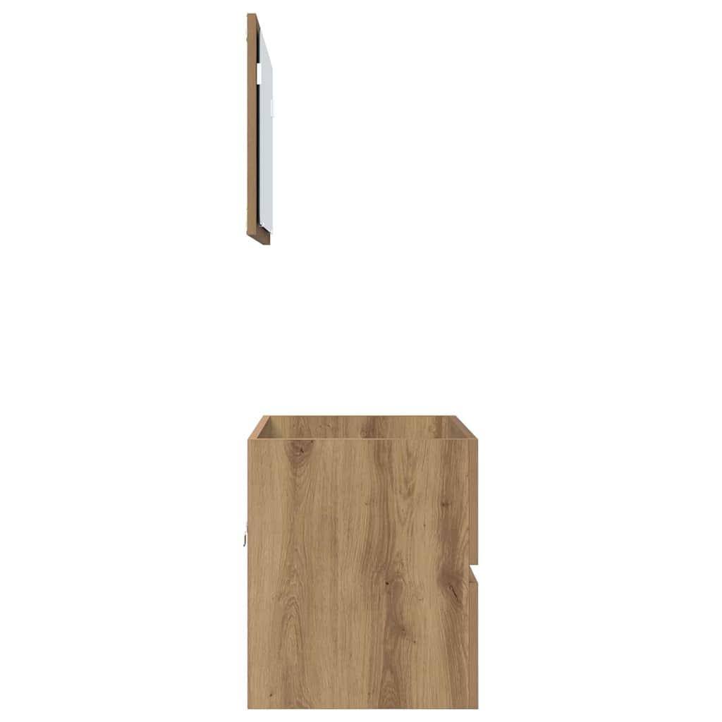 Baderomsinnredningssett 2 pcs Artisan Eik Ingeniørtre og metall