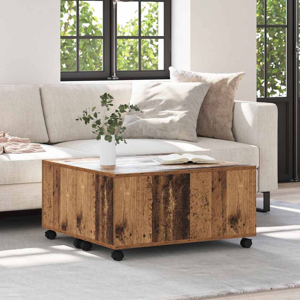 Kaffebord med skuff Gammelt tre 75 x 75 x 38 cm Konstruert tre