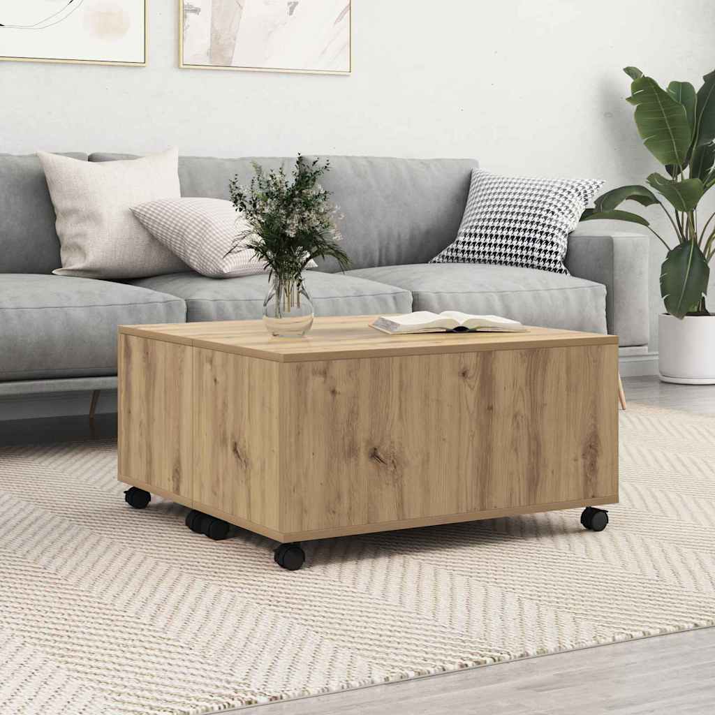 Kaffebord med skuff Artisan Eik 75 x 75 x 38 cm Konstruert tre