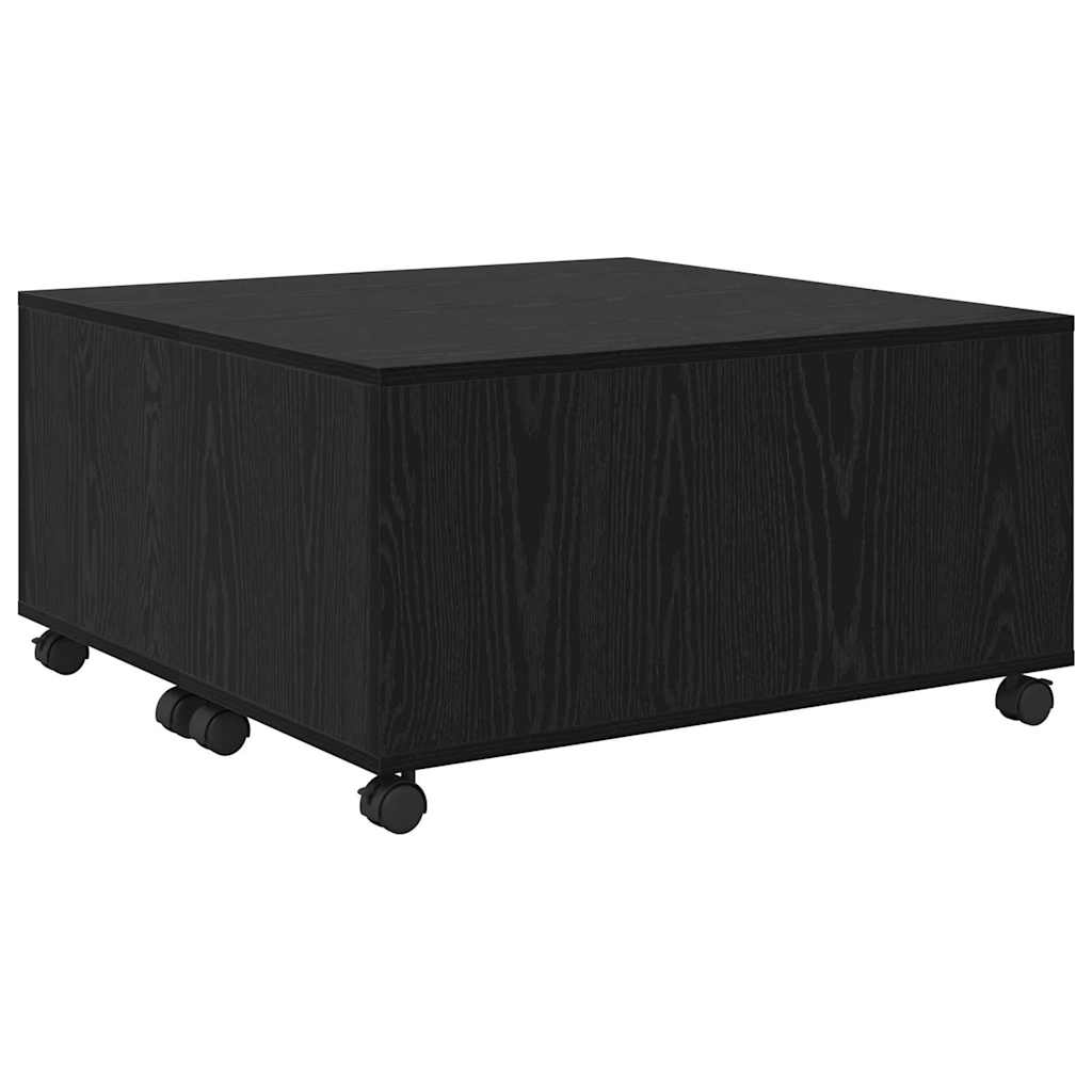 Kaffebord med skuff Svart Eik 75 x 75 x 38 cm Konstruert tre