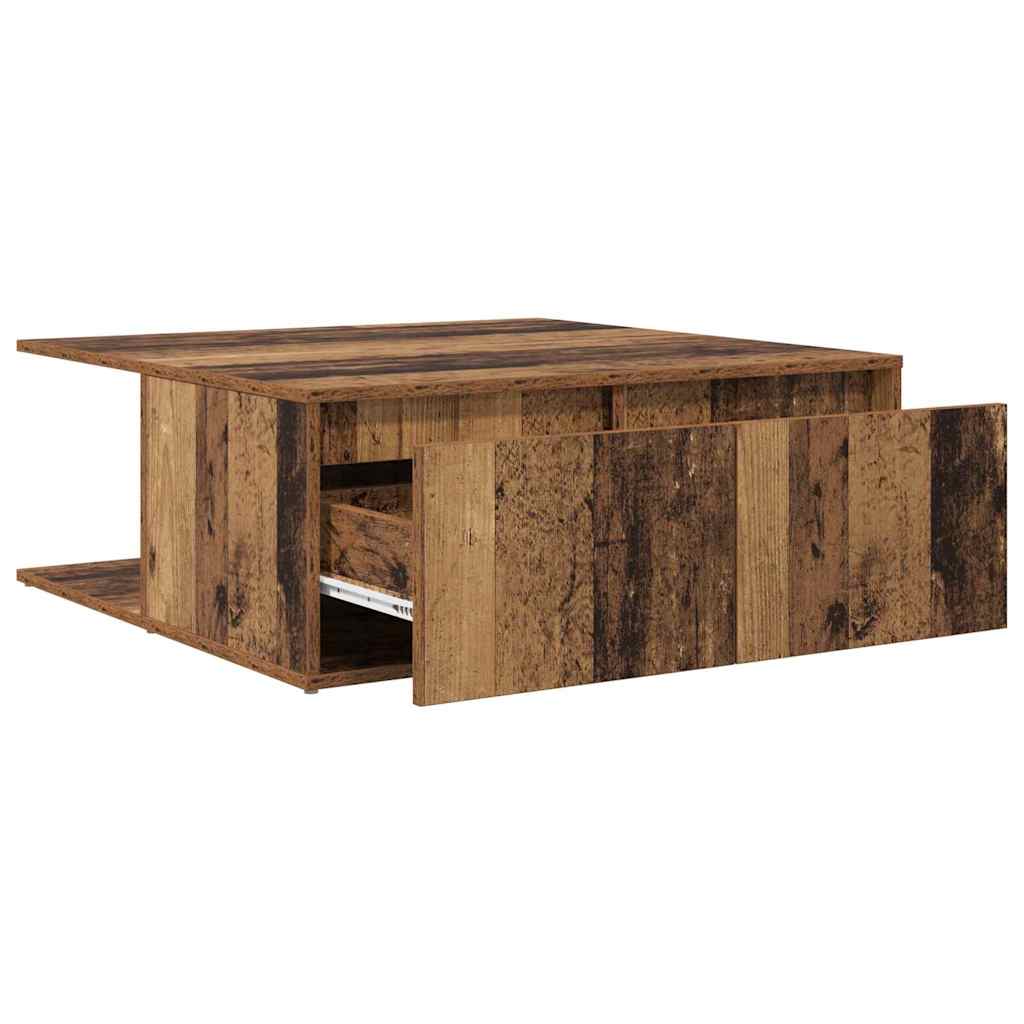 Kaffebord med skuff Gammelt tre 80 x 80 x 31 cm Konstruert tre