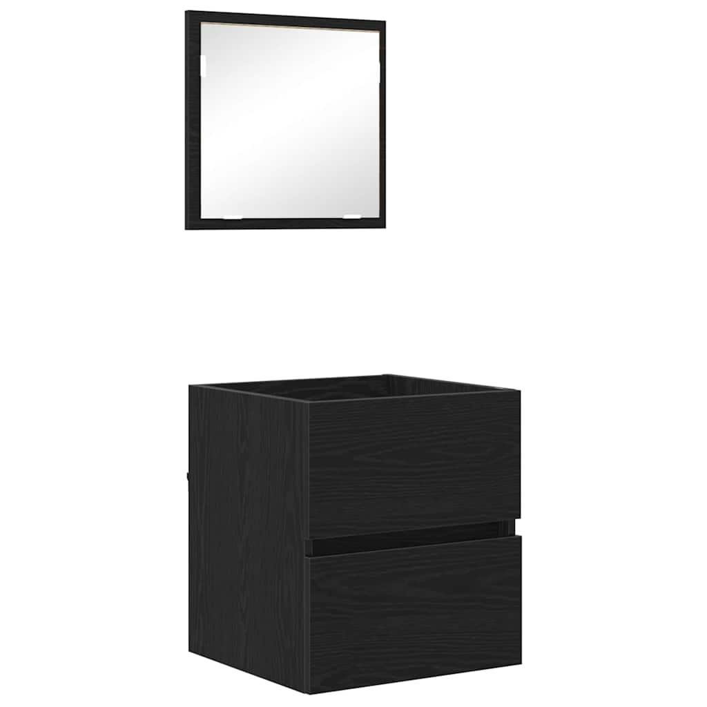 Baderomsskap Svart Eik 41 x 38,5 x 45 cm Konstruert tre
