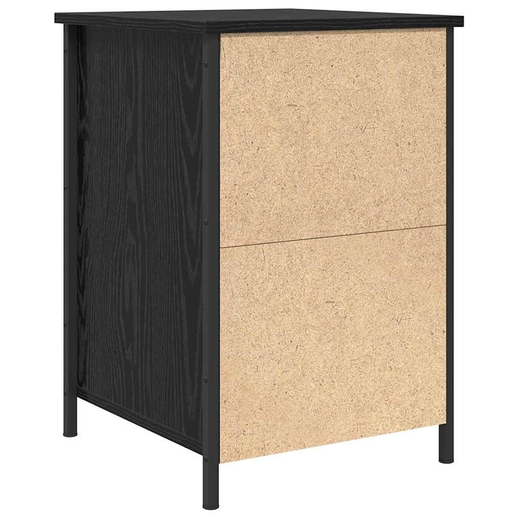 Nattbordskap med skuff Svart Eik 40 x 42 x 60 cm Konstruert tre