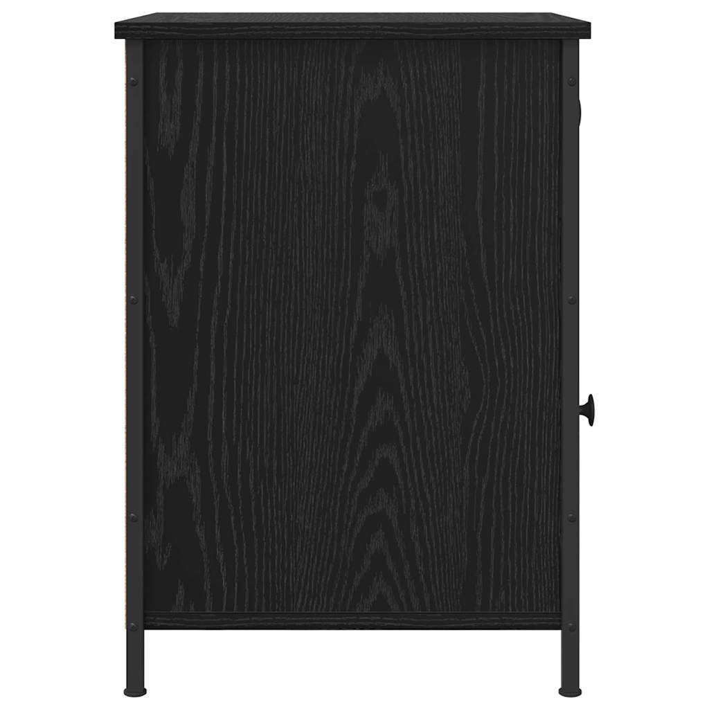 Nattbordskap med skuff Svart Eik 40 x 42 x 60 cm Konstruert tre