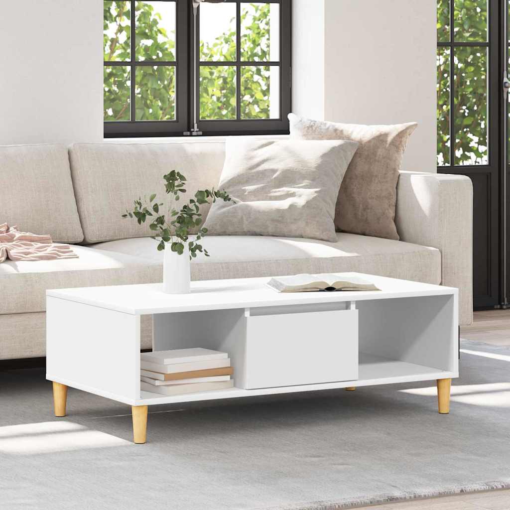 Kaffebord Hvit 102 x 55 x 35 cm Konstruert tre