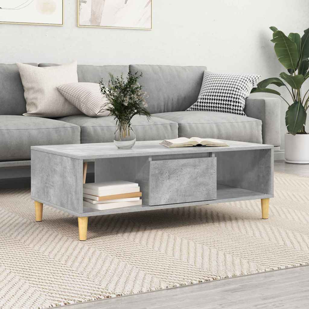 Kaffebord Betonggrå 102 x 55 x 35 cm Konstruert tre