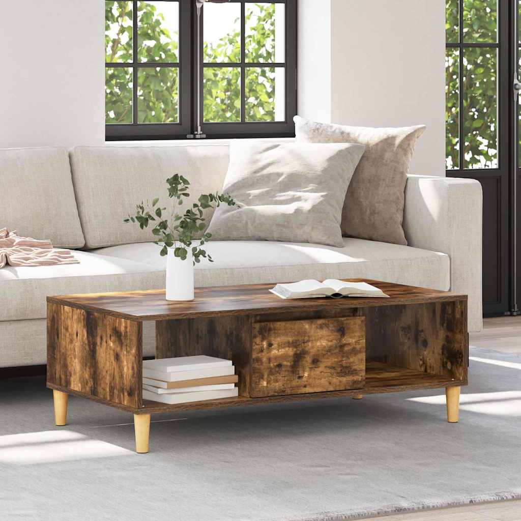 Kaffebord Røkt eik 102 x 55 x 35 cm Konstruert tre