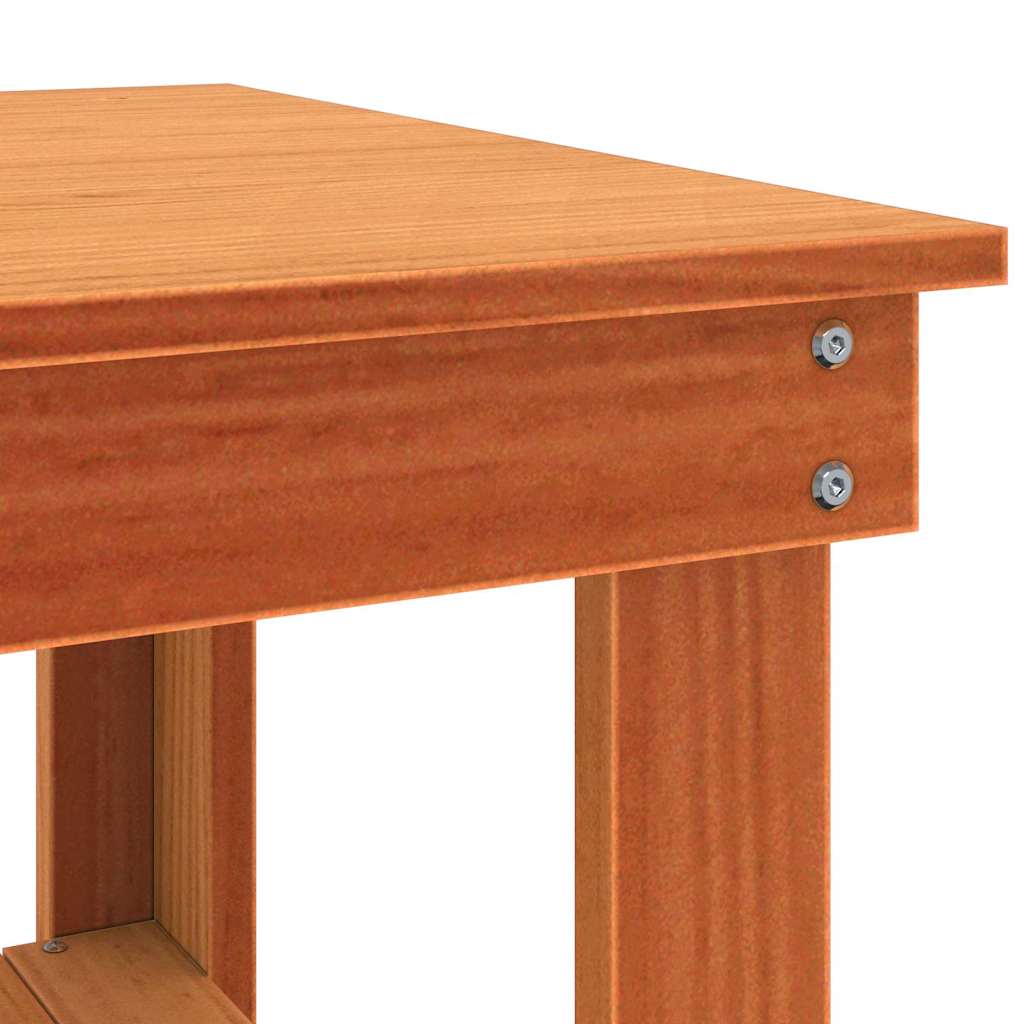 Arbeidsbenk med hylle Voksbrun 110,5 x 50 x 80 cm Heltre furu