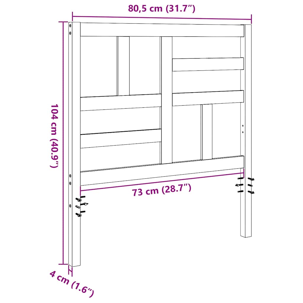 Seng Hodegjerde Vokset Brun 80,5 x 4 x 104 cm Massiv furu