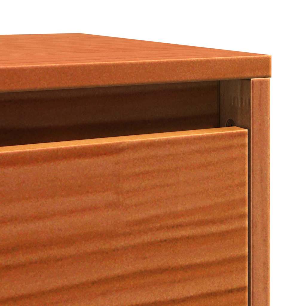 Veggskap med hylle Vokset Brun 100 x 30 x 35 cm Massiv furu