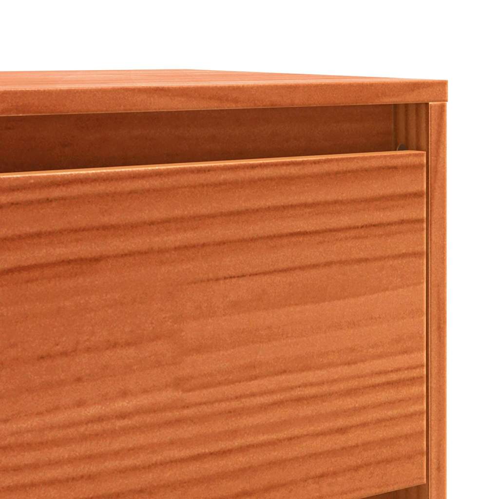 Serviesskap med skuff Brun Eik 111 x 34 x 75 cm Massiv furu