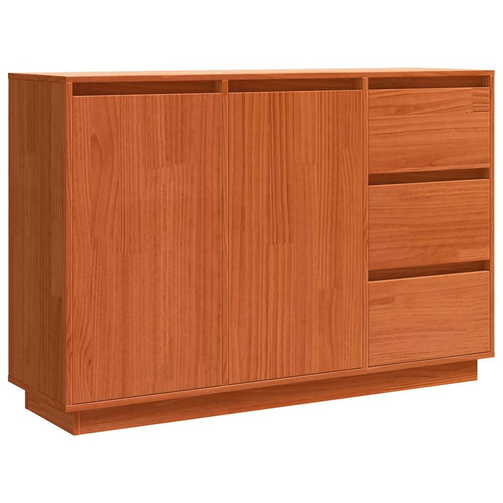 Serviesskap med skuff Brun Eik 111 x 34 x 75 cm Massiv furu