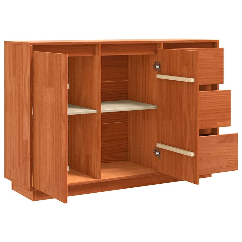 Serviesskap med skuff Brun Eik 111 x 34 x 75 cm Massiv furu