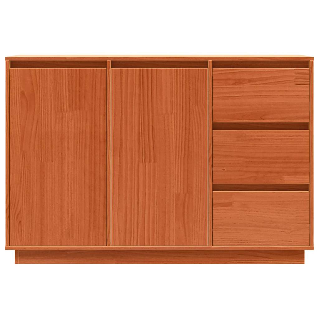 Serviesskap med skuff Brun Eik 111 x 34 x 75 cm Massiv furu