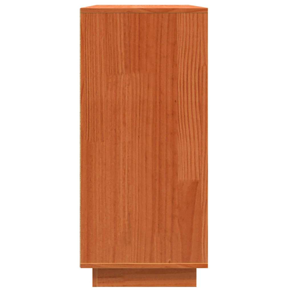 Serviesskap med skuff Brun Eik 111 x 34 x 75 cm Massiv furu