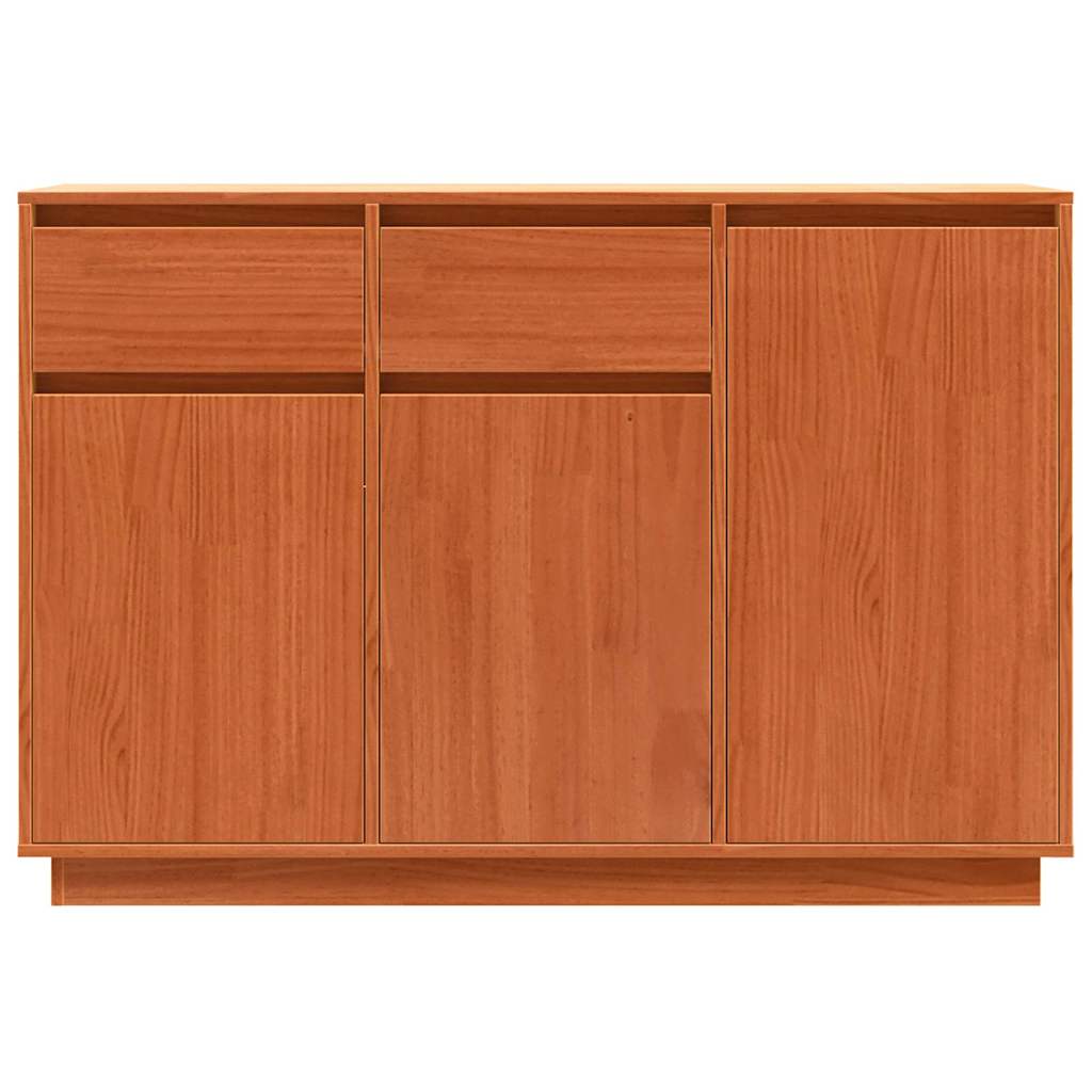 Serviesskap med skuff Vokset Brun 110 x 34 x 75 cm Massiv furu