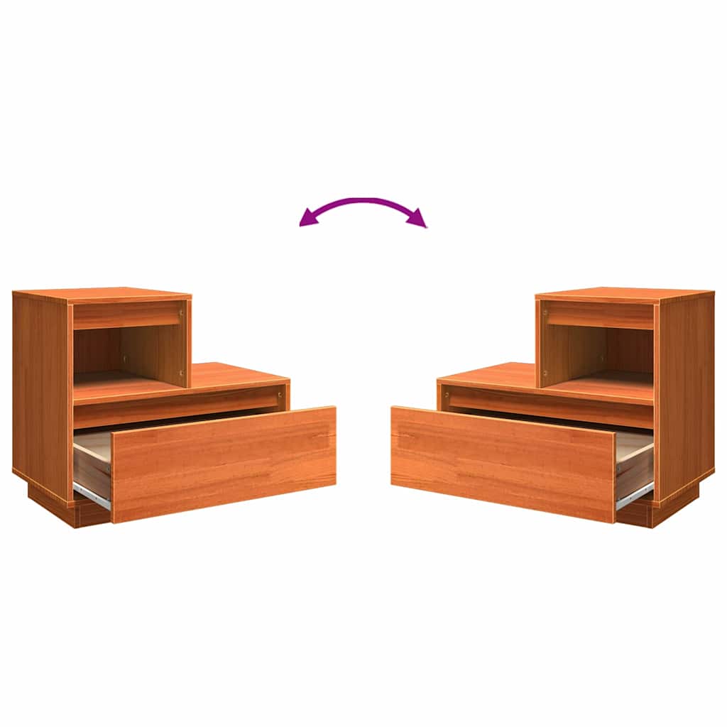 Nattbordskap Vokset Brun 60 x 34 x 51 cm Konstruert tre