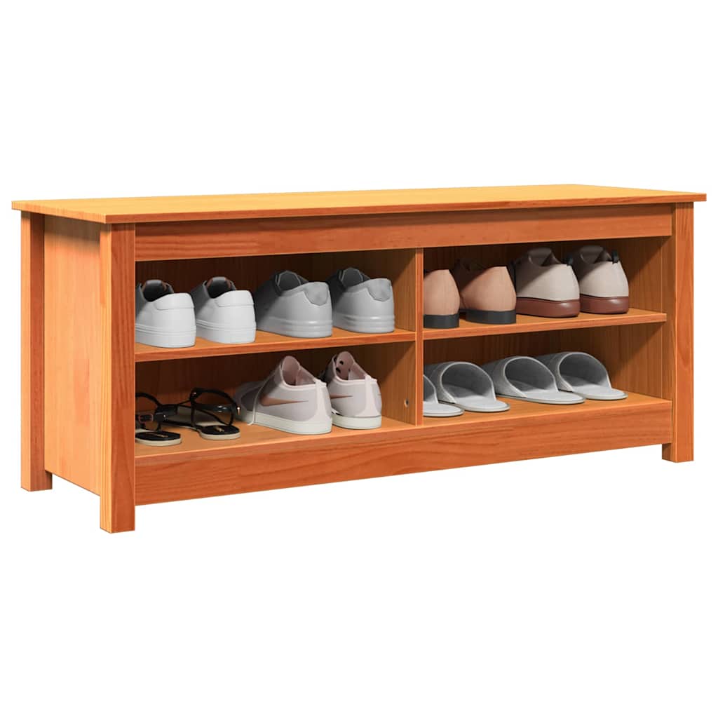 Oppbevaringsbenk 110 x 38 x 45,5 cm Heltre furu Voksbrun