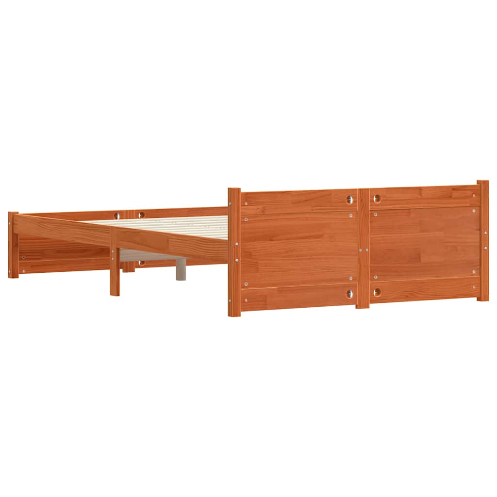 Sengestamme Vokset Brun 195,5 x 125,5 x 51 cm Massiv furu