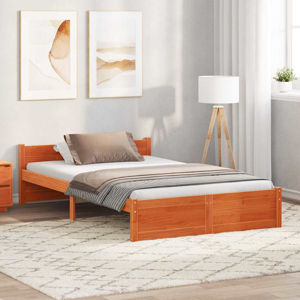 Sengestamme Vokset Brun 195,5 x 140,5 x 51 cm Massiv furu