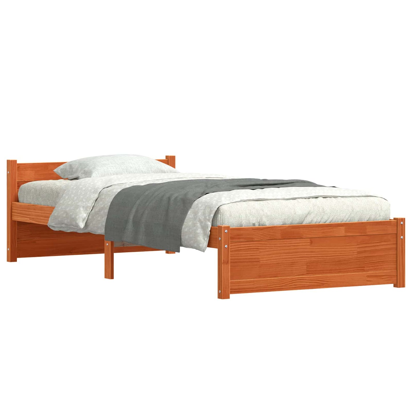 Sengestamme Vokset Brun 205.5 x 95.5 x 51 cm Massiv furu