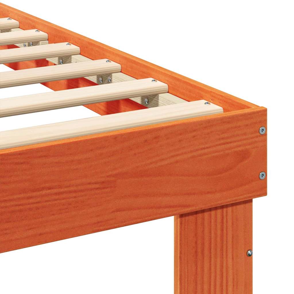 Sengestamme med hodegjerde Brun 120 x 200 cm Massiv furu