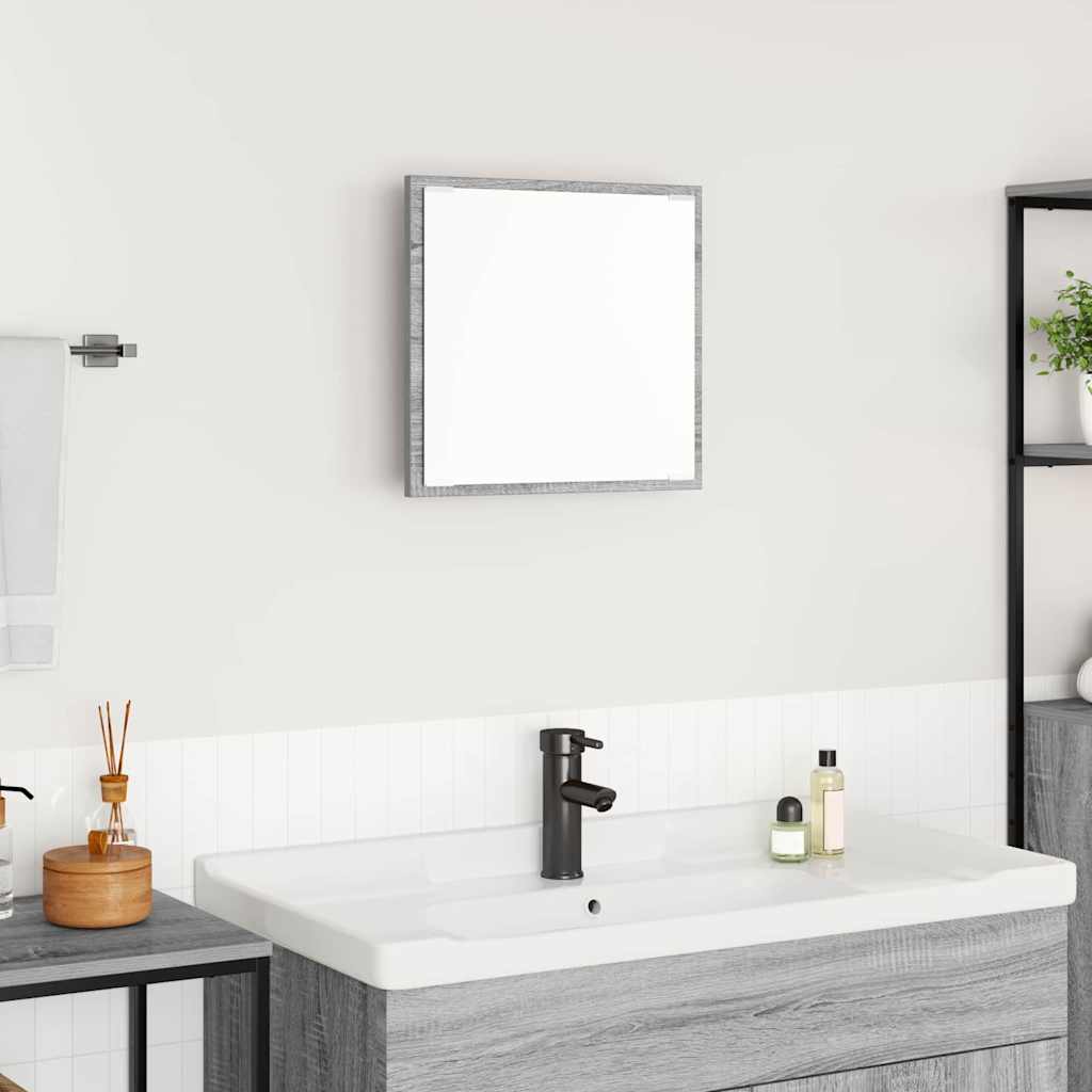 LED Badevindu Grå Sonoma 40 x 37 x 8.5 cm Konstruert tre
