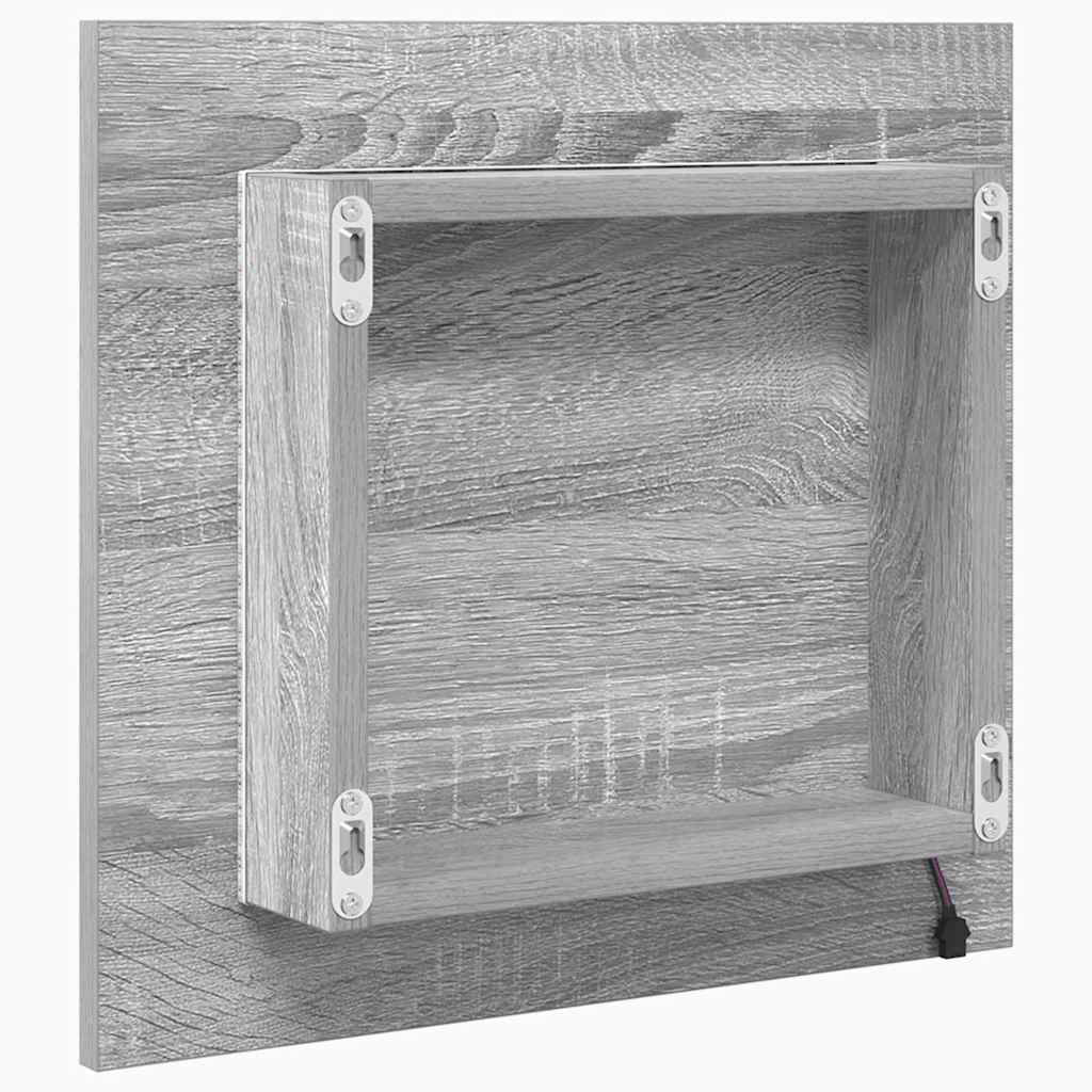 LED Badevindu Grå Sonoma 40 x 37 x 8.5 cm Konstruert tre