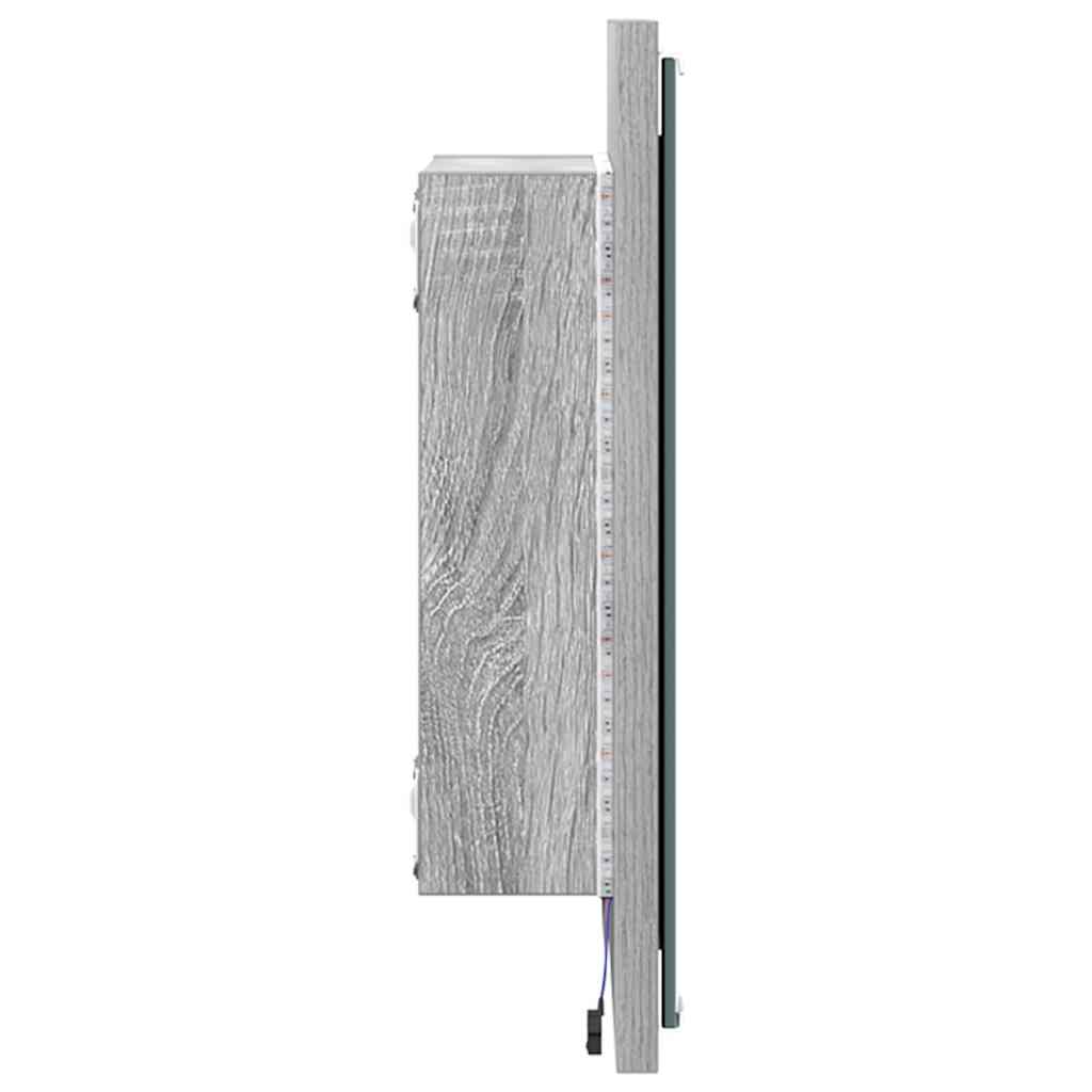 LED Badevindu Grå Sonoma 40 x 37 x 8.5 cm Konstruert tre